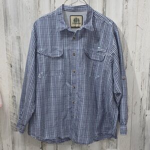 0926 Tallwoods ElementWear Navy and White Plaid Men's Shirt